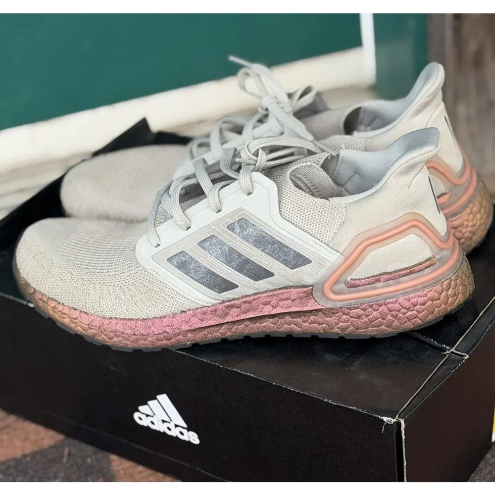 Size 11 - Adidas Ultraboost 20 Metal Grey Signal Coral